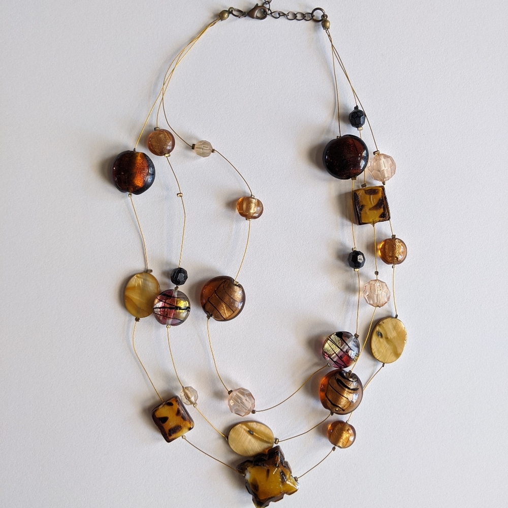 3 Strand Beaded Necklace